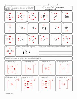 Electron Dot Diagram Worksheet Awesome Free Electron Dot Diagram Chemistry Homework Worksheet by