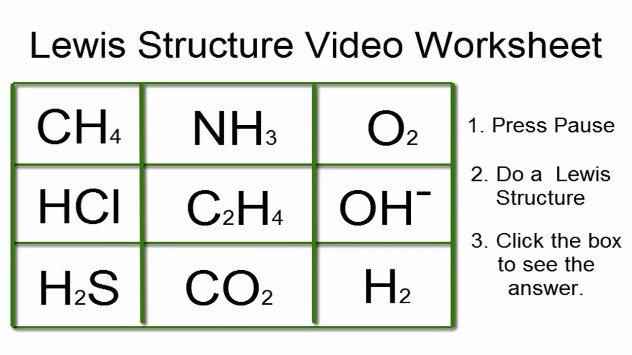 Electron Dot Diagram Worksheet Elegant Lewis Structures Worksheet Video Worksheet with Answers