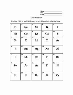 Electron Dot Diagram Worksheet Lovely Lewis Dot Structure Mini Lesson and Worksheet