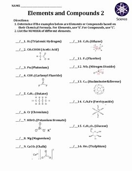 Elements and Compounds Worksheet Lovely Worksheet Elements and Pounds 2 by Travis Terry