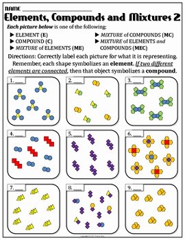 Elements Compounds &amp;amp; Mixtures Worksheet Elegant Worksheet Elements and Pounds 4 by Travis Terry