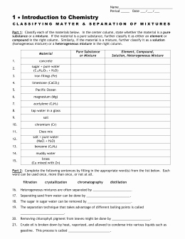 Elements Compounds Mixtures Worksheet Answers Inspirational Elements Pounds and Mixtures Worksheet Answers