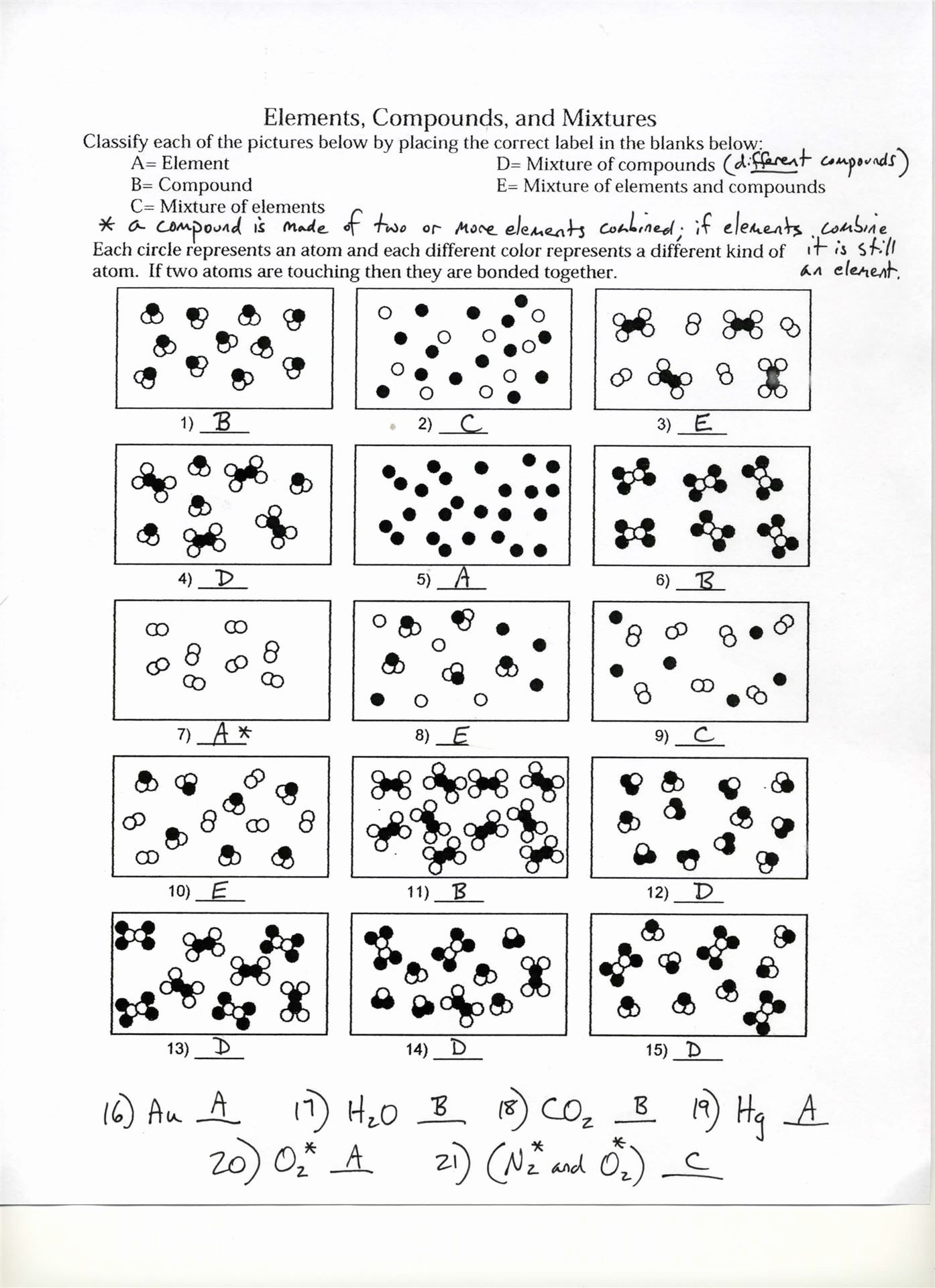 Elements Compounds Mixtures Worksheet Answers Lovely Elements Pounds and Mixtures 1 Worksheet Answers