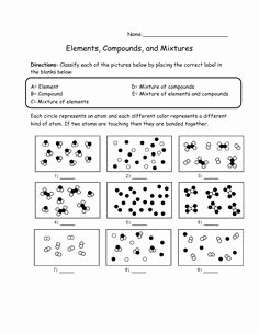 Elements Compounds Mixtures Worksheet Answers Unique Elements Pounds &amp; Mixtures Worksheet
