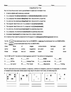 Elements Compounds Mixtures Worksheet Answers Unique Elements Pounds and Mixtures Review Sheet Pdf by Mrs