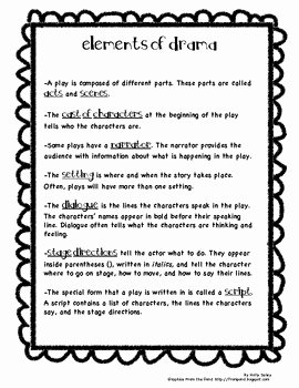 Elements Of Drama Worksheet Beautiful Elements Of Drama by Holly Daley