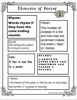 Elements Of Drama Worksheet Luxury Elements Of Poetry Drama and Prose for 3rd 5th Grade
