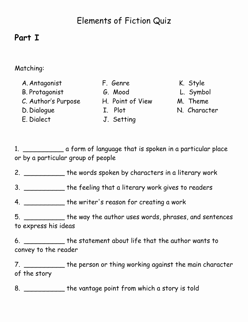 50-elements-of-fiction-worksheet