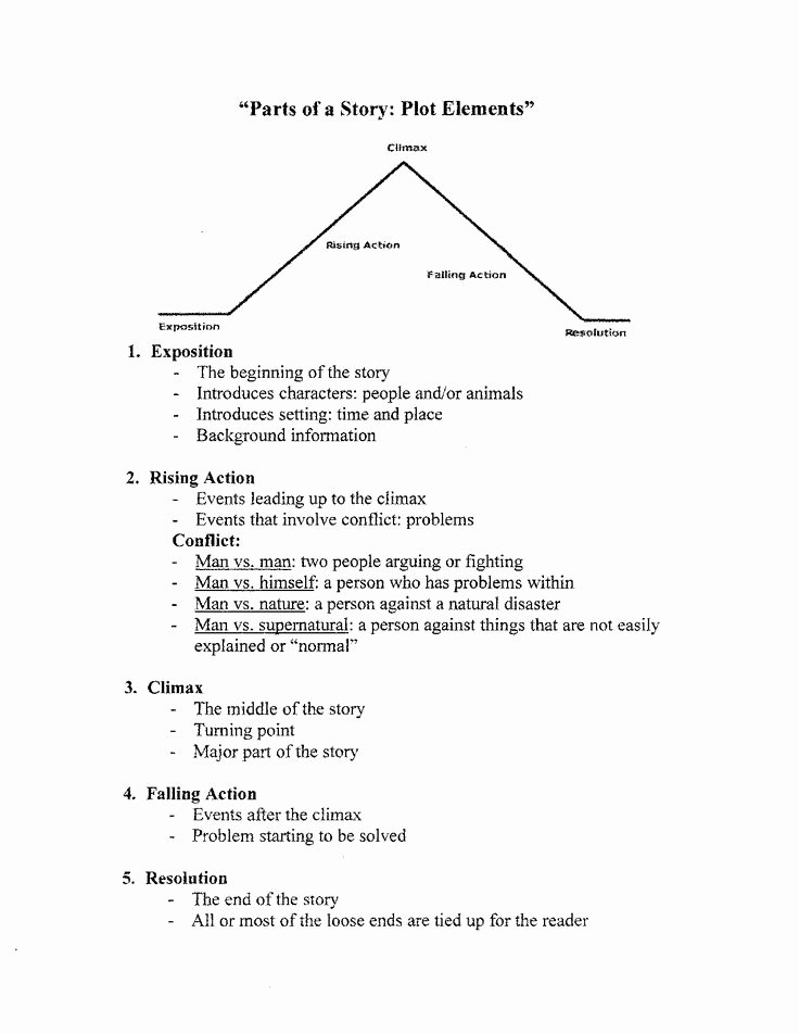 Elements Of Plot Worksheet Lovely Parts Of A Story Worksheet