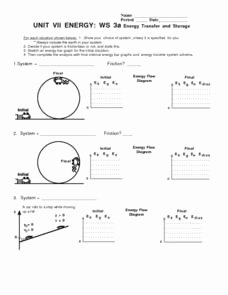 Energy Flow Worksheet Answers New Unit Vii Energy Ws 3a Energy Transfer and Storage 9th