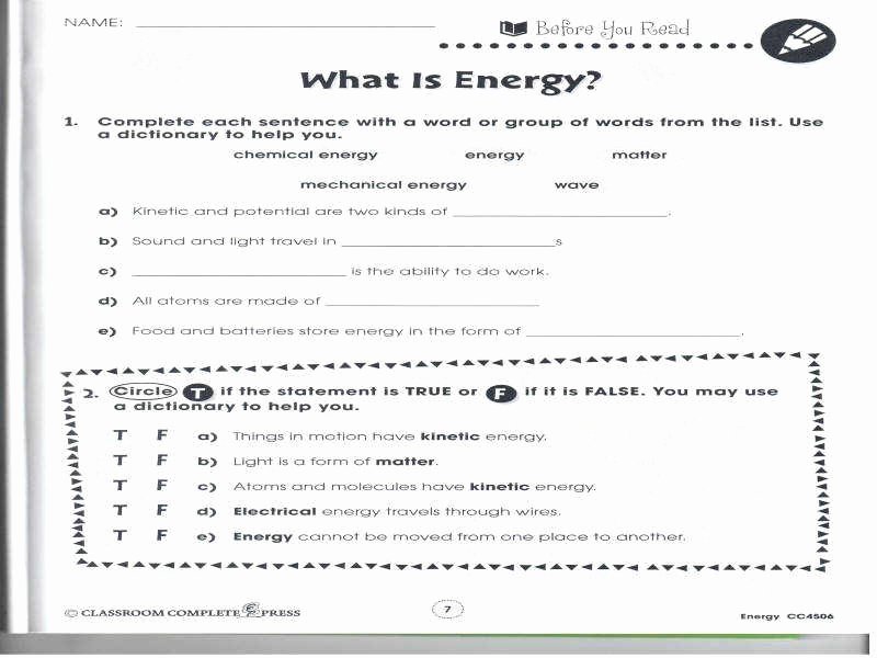 Energy Transformation Worksheet Answer Key Lovely Energy Transformations Worksheet