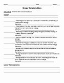 Energy Transformation Worksheet Answers Best Of Energy Transformation Worksheet Teaching Resources