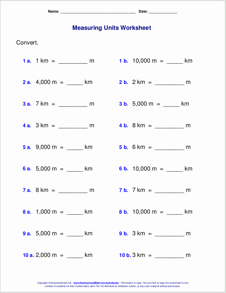 English to Metric Conversion Worksheet Elegant Metric Measuring Units Worksheets