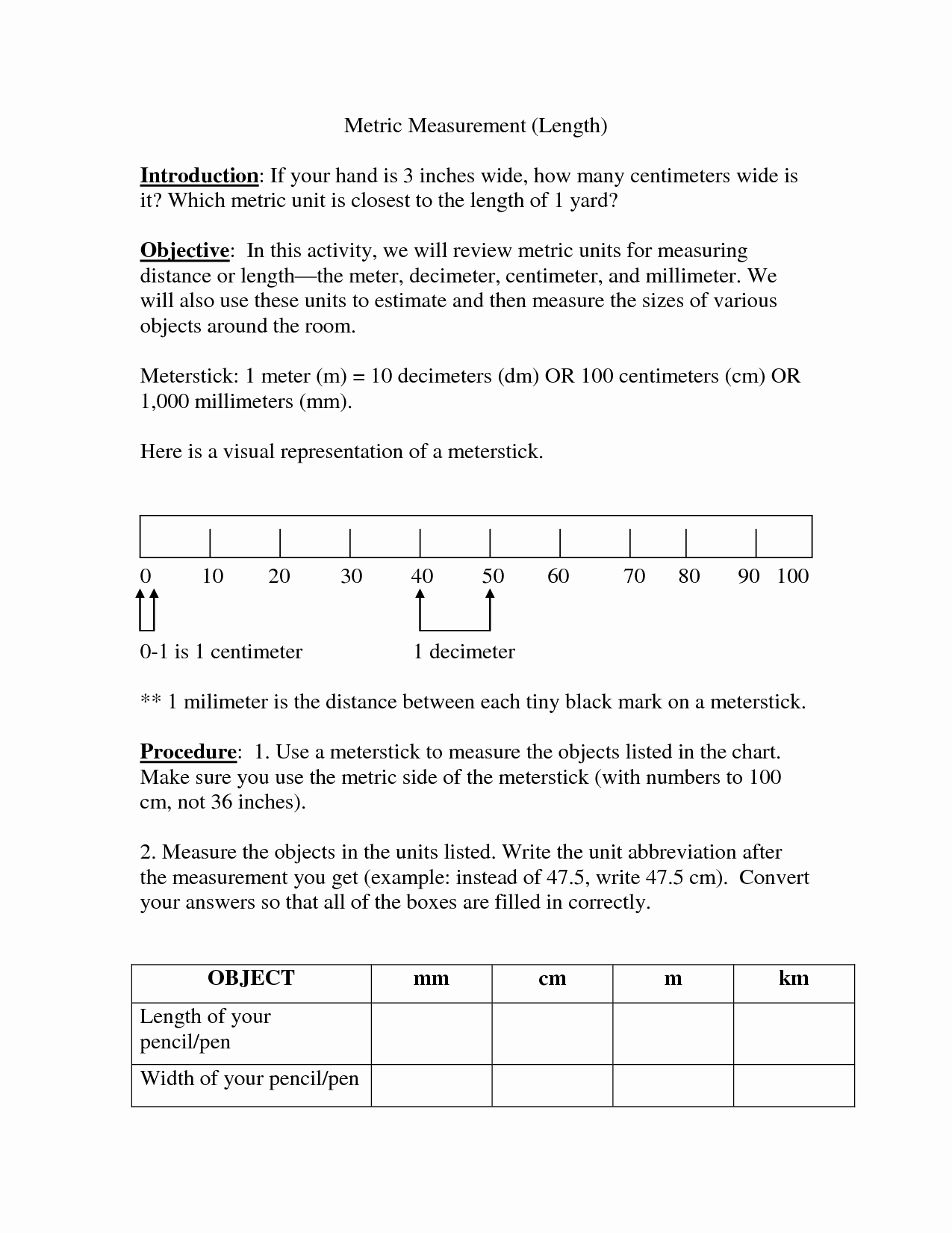 48 English To Metric Conversion Worksheet