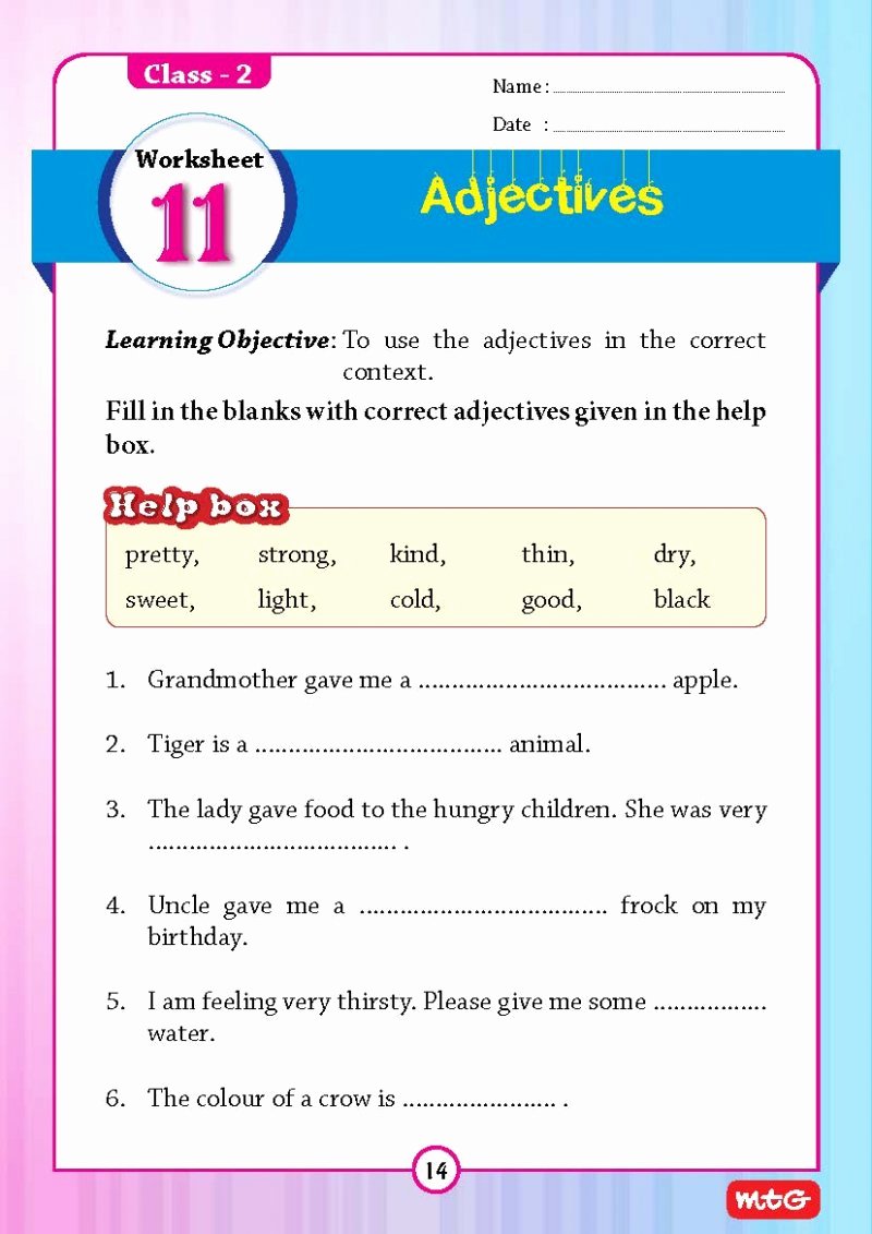 English Worksheet for Grade 2 Awesome 51 English Grammar Worksheets Class 2 Instant