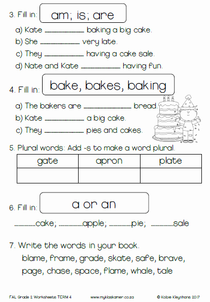 English Worksheet for Grade 2 Beautiful Grade 2 English First Additional Language Worksheets Term