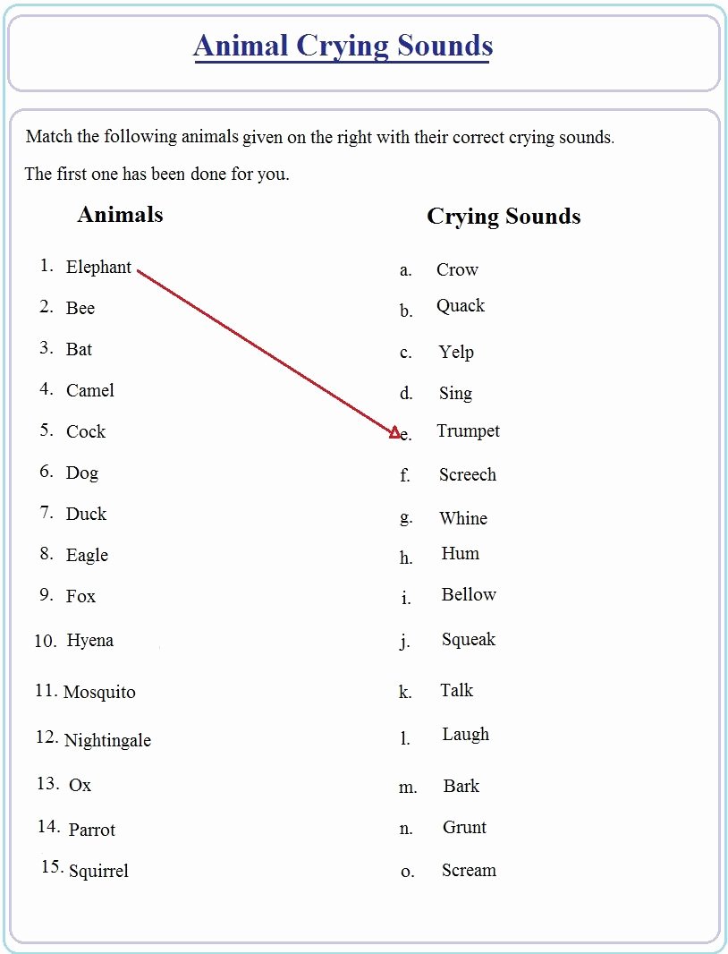 English Worksheet for Grade 2 Inspirational Simple Practise Sheet Crying sounds Part 2