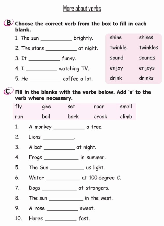English Worksheet for Grade 2 Luxury Grade 2 Grammar Lesson 12 More About Verbs 3