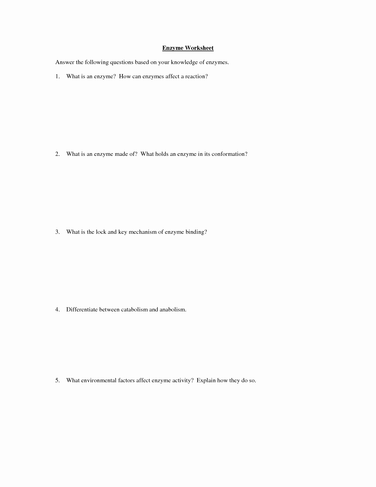 Enzyme Reactions Worksheet Answer Key Luxury 12 Best Of Enzyme Graph Worksheet Enzymes