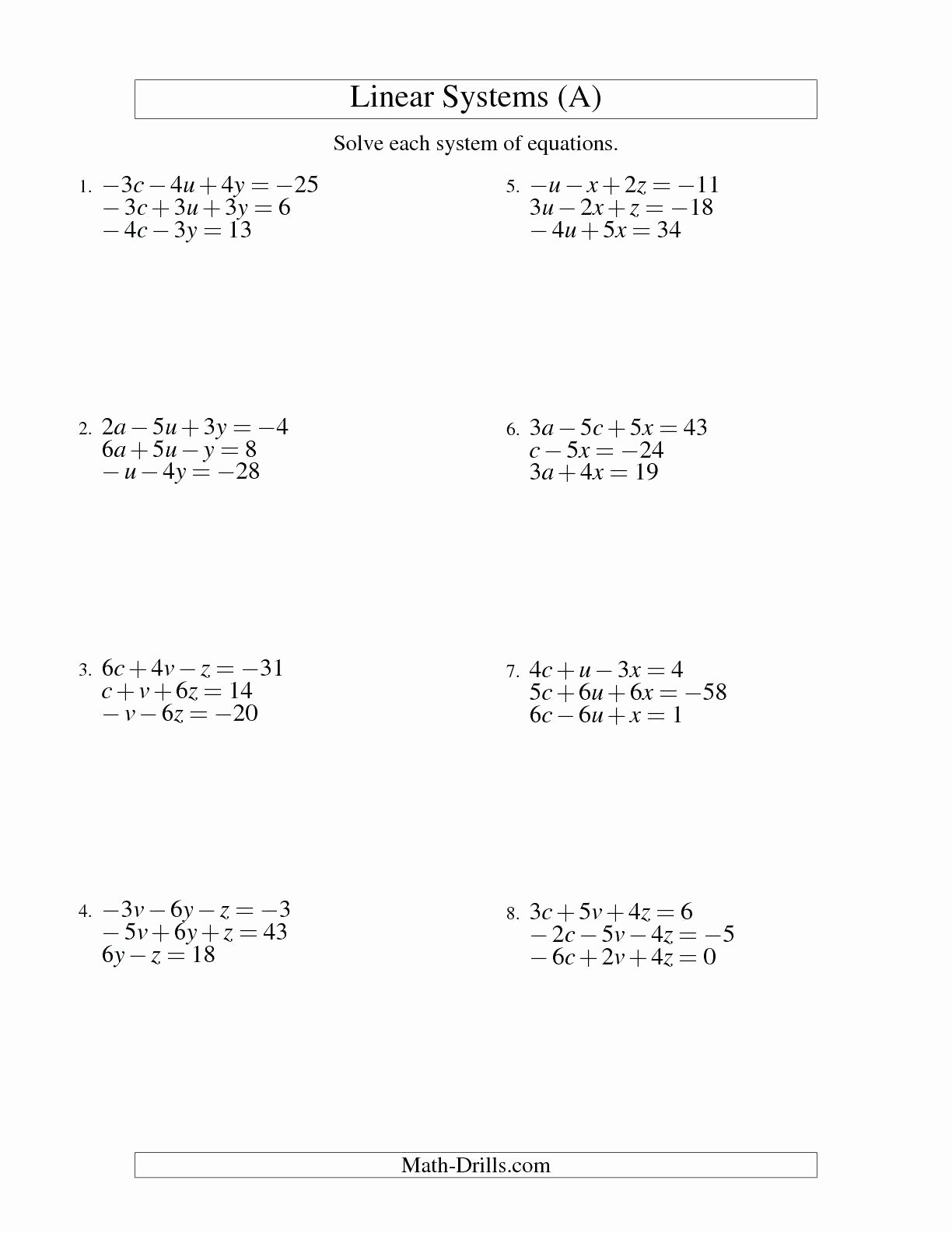 Equation Word Problems Worksheet Fresh System Equations Definition Math