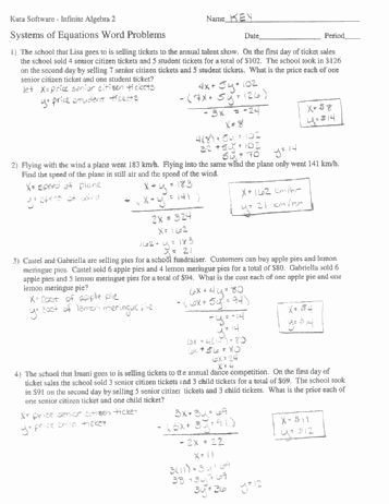 Equation Word Problems Worksheet Luxury Systems Linear Equations Word Problems Worksheet