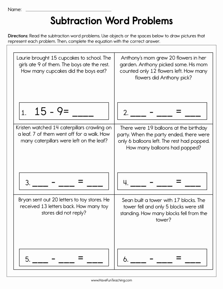 Equation Word Problems Worksheet Unique You Searched for Subtraction Activities