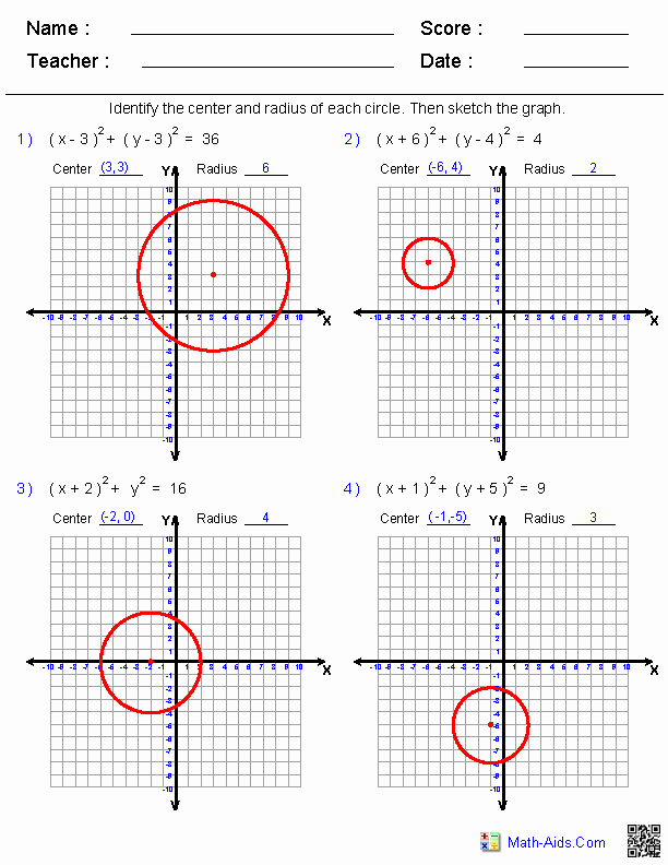 Equations Of Circles Worksheet Beautiful Algebra 2 Worksheets