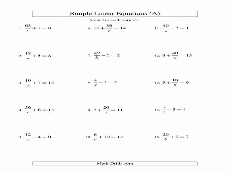 Equations with Fractions Worksheet Awesome Two Step Equations Worksheet