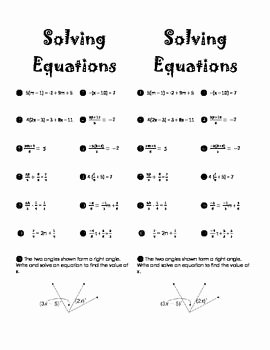Equations with Fractions Worksheet Fresh solving Multi Step Equations Worksheet Equations