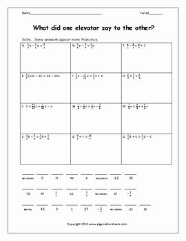 Equations with Fractions Worksheet New solving Equations with Variables On Both Sides Fractions