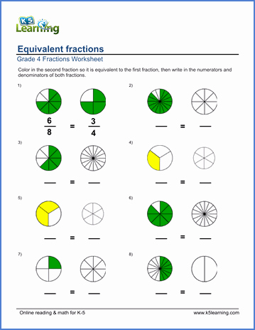 Equivalent Fractions Worksheet Pdf Inspirational Grade 4 Fractions Worksheets Coloring In Equivalent