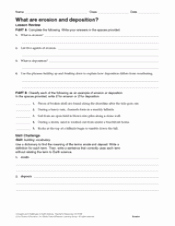 Erosion and Deposition Worksheet New What are Erosion and Deposition Teachervision