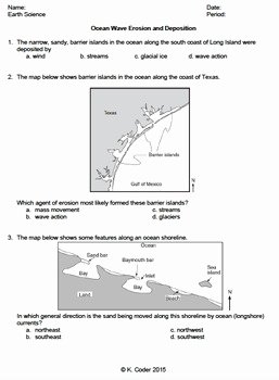 Erosion and Deposition Worksheet New Worksheet Ocean Wave Erosion and Deposition Editable
