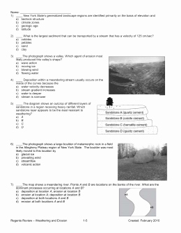Erosion and Deposition Worksheet Unique Review Worksheet Erosion Weathering and Deposition