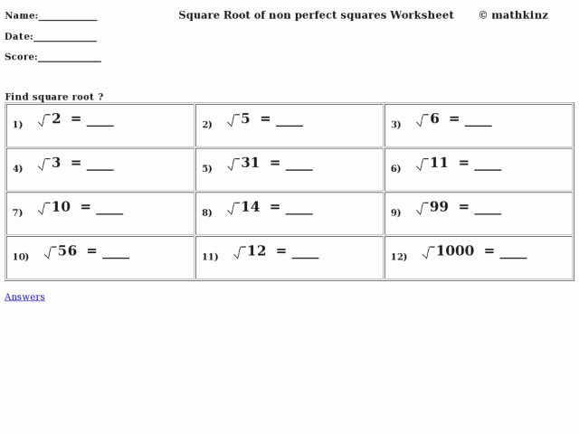 Estimating Square Root Worksheet Inspirational Estimating Irrational Square Roots Worksheet the Best