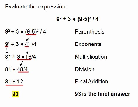 Evaluate the Expression Worksheet New order Of Operations