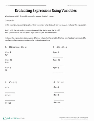 Evaluate the Expression Worksheet New Writing Algebraic Expressions Worksheet