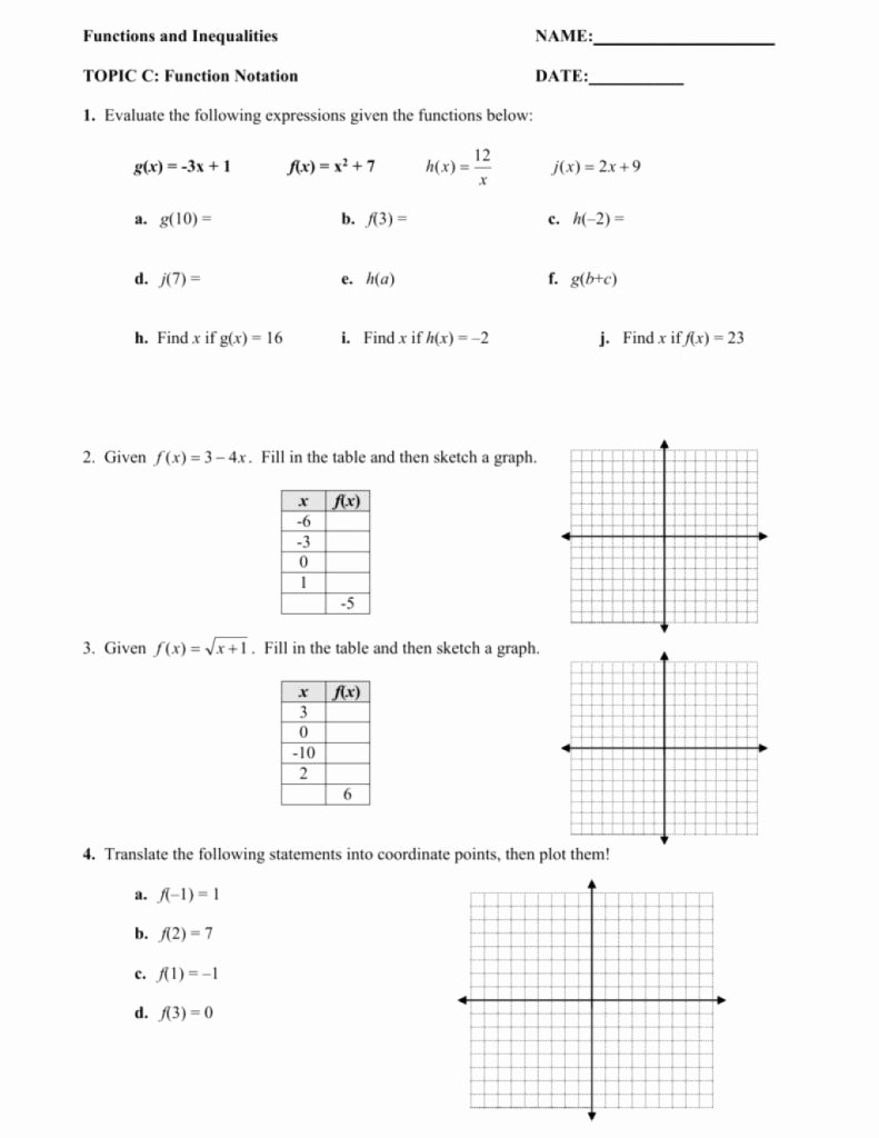 Evaluating Functions Worksheet Algebra 1 Beautiful 5 Simple Algebra 1 Function Notation Worksheet for Lecture