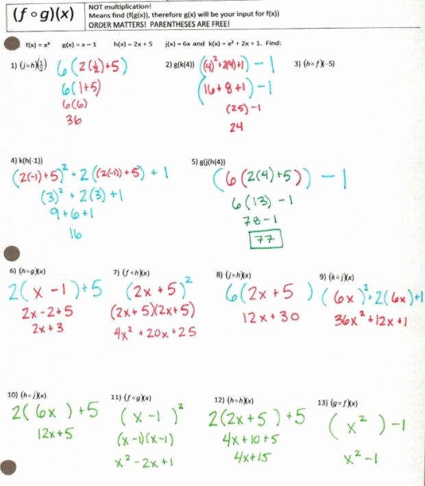 50 Evaluating Functions Worksheet Algebra 1