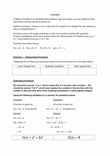 Evaluating Functions Worksheet Pdf Elegant Evaluating Functions Worksheet by Jcalderwood Teaching