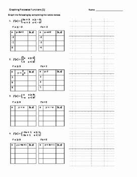 Evaluating Functions Worksheet Pdf Unique Piece Wise Functions Evaluate &amp; Graph 5 Practice
