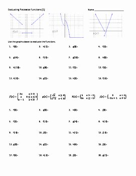 Evaluating Piecewise Functions Worksheet Awesome Piece Wise Functions Evaluate &amp; Graph 5 Practice
