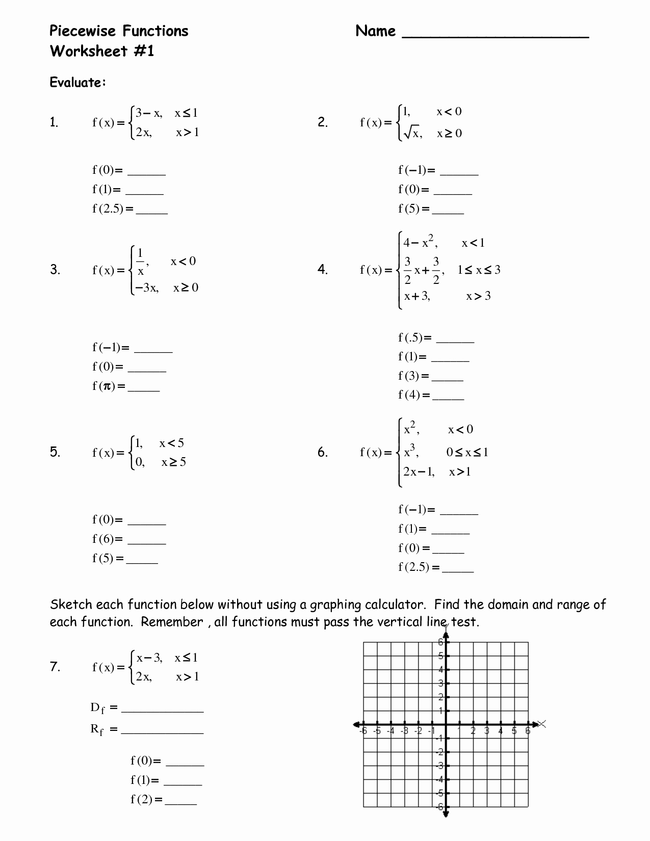 Evaluating Piecewise Functions Worksheet Beautiful 10 Best Of Algebra 2 Piecewise Function Worksheets