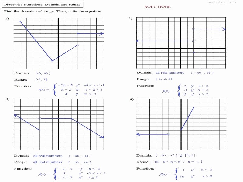 Evaluating Piecewise Functions Worksheet