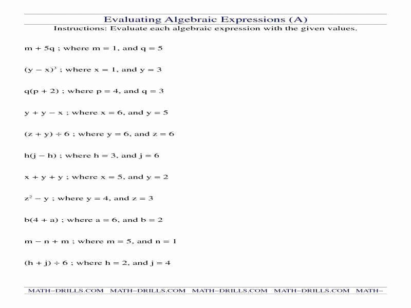 Evaluating Variable Expressions Worksheet Beautiful Translating Algebraic Expressions Worksheet