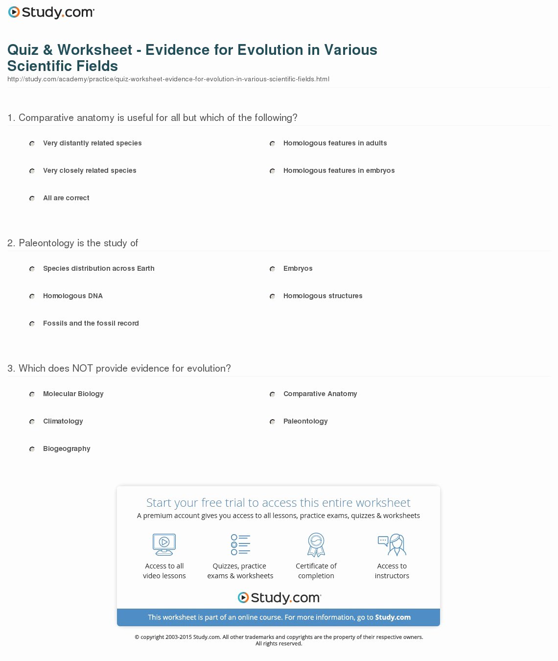 50 Evidence Of Evolution Worksheet Answers