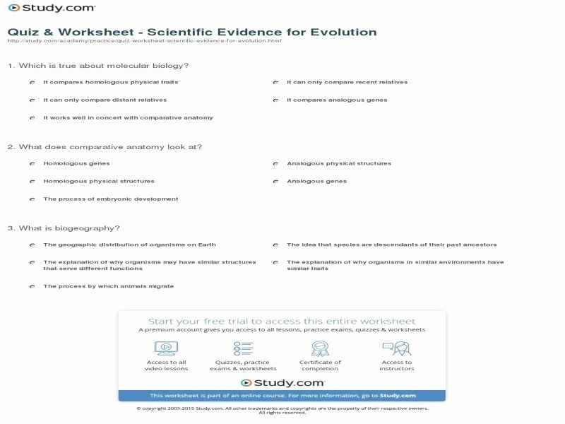 Evidence Of Evolution Worksheet Elegant Natural Selection and Evidence Evolution Worksheet