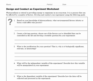 Experimental Design Worksheet Answers Elegant 56 Experimental Design Worksheet Experimental Design