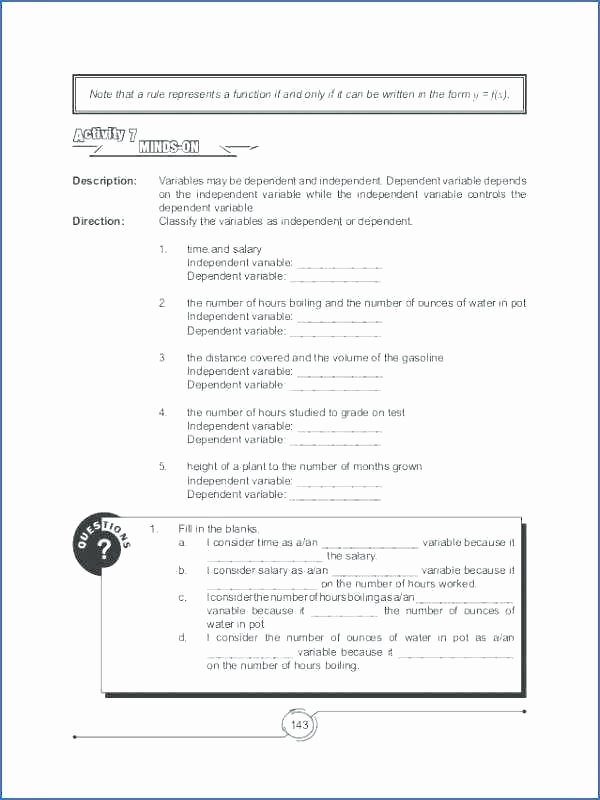50 Experimental Variables Worksheet Answers