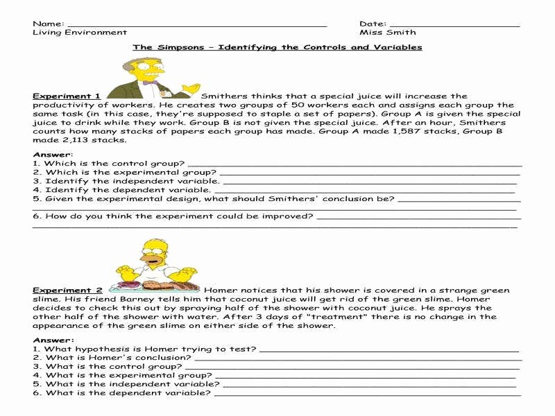 Experimental Variables Worksheet Answers Lovely Experimental Design Worksheet